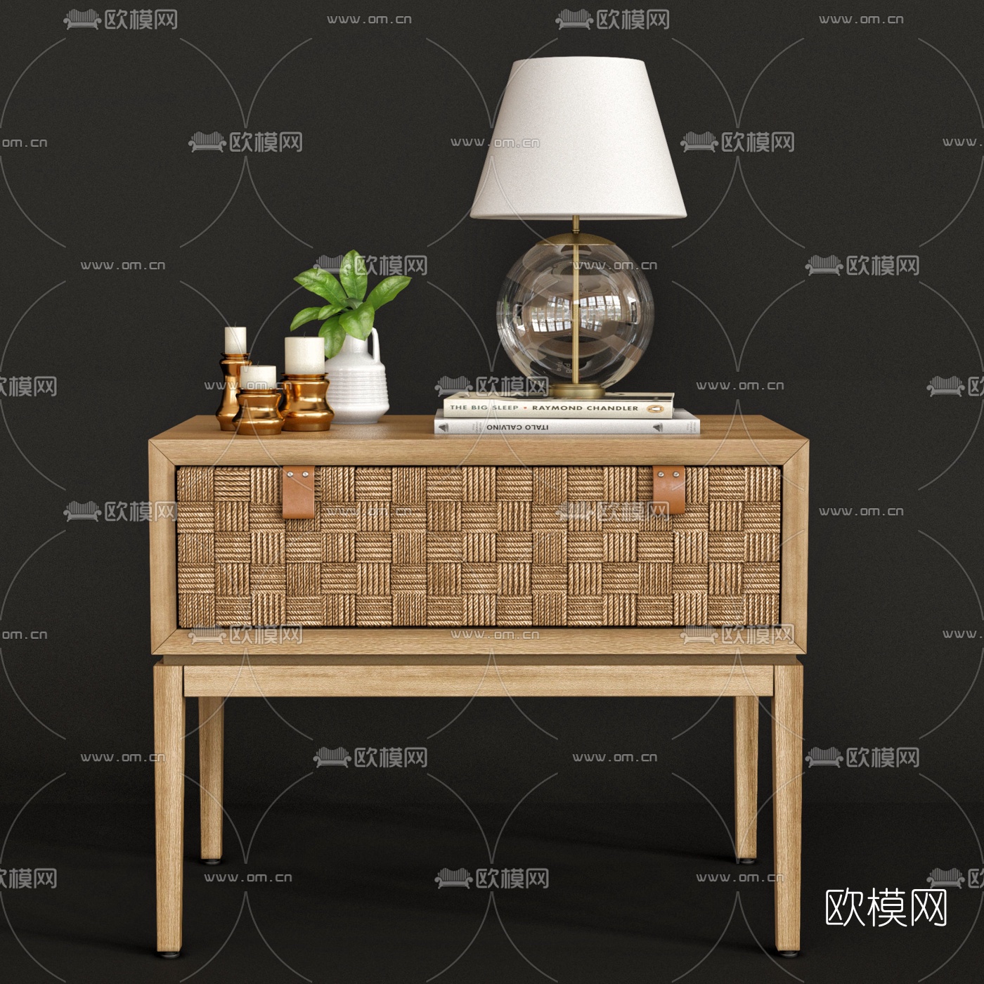 北欧简约床头柜3d模型