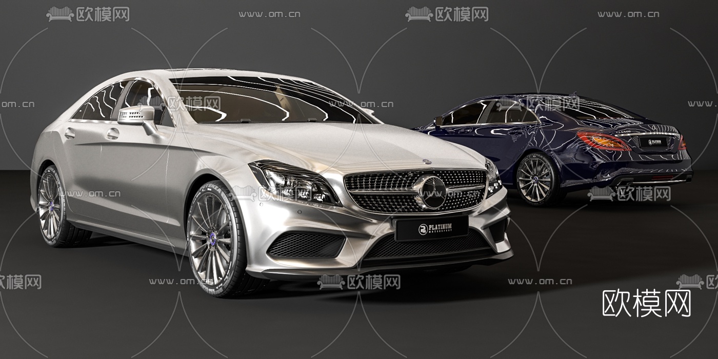 现代豪华轿车汽车3d模型下载（渲染图2）