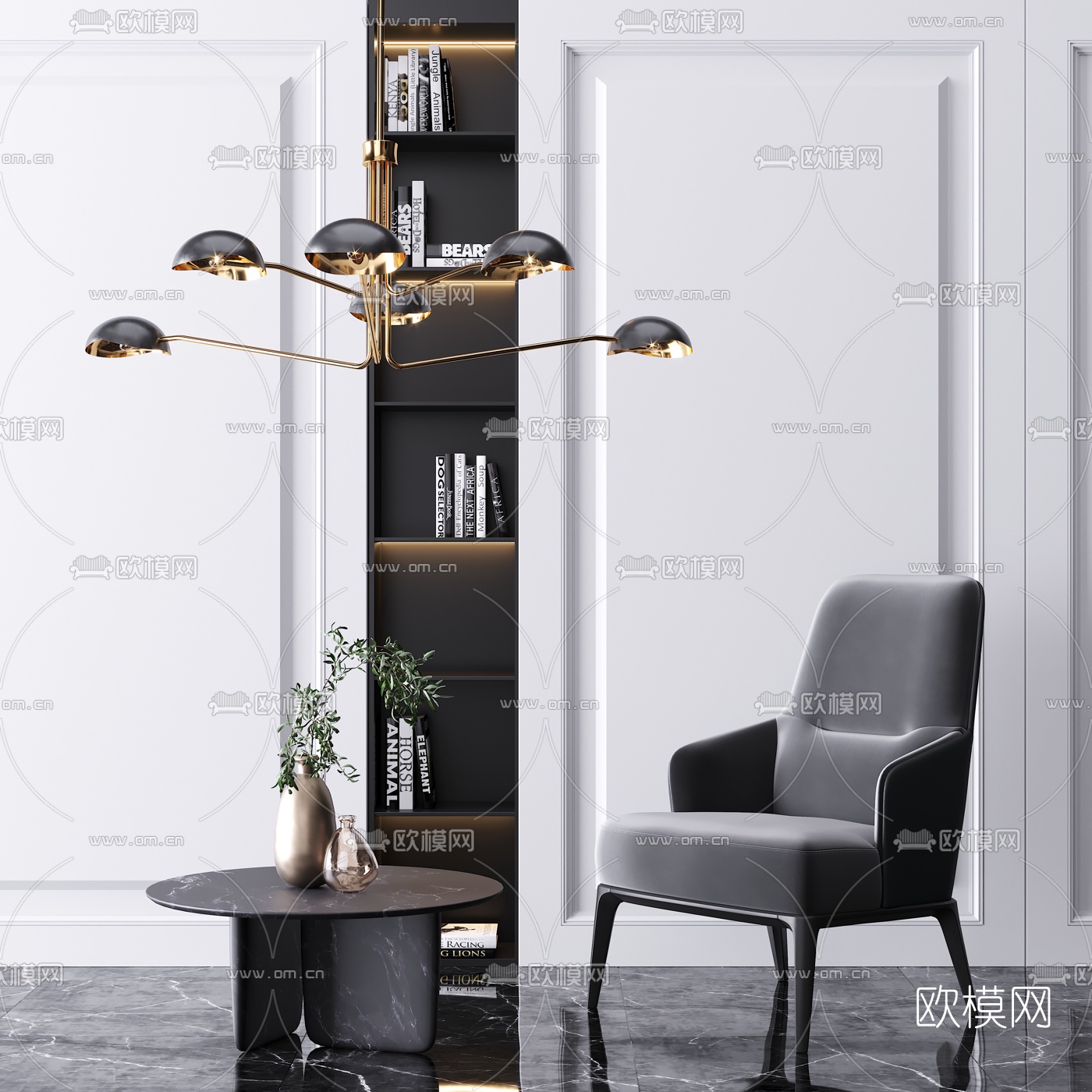 现代轻奢休闲椅3d模型下载