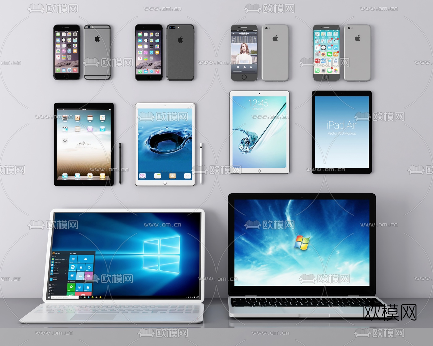 现代手机平板电脑3d模型下载