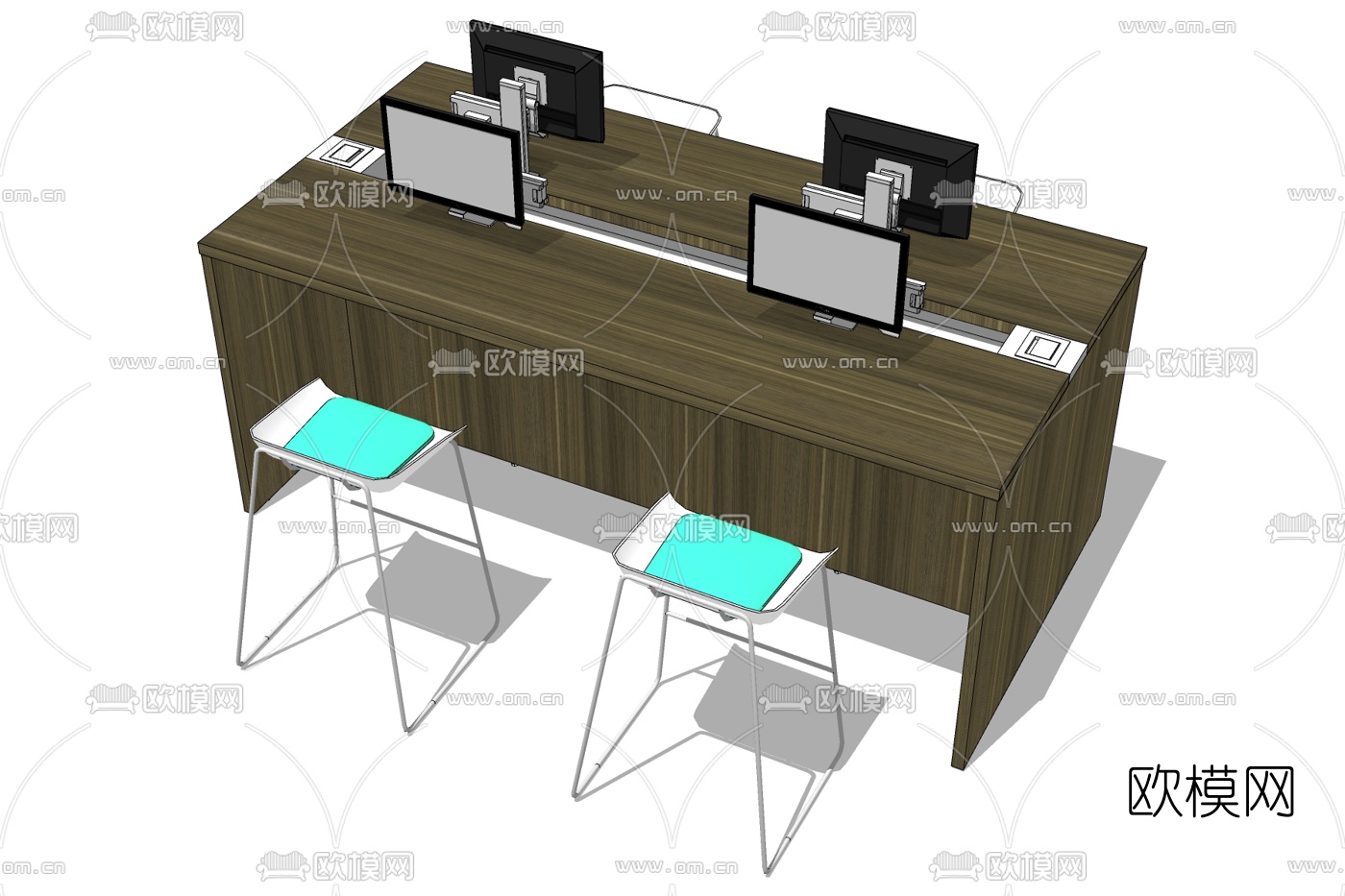现代会议桌椅免费su模型下载