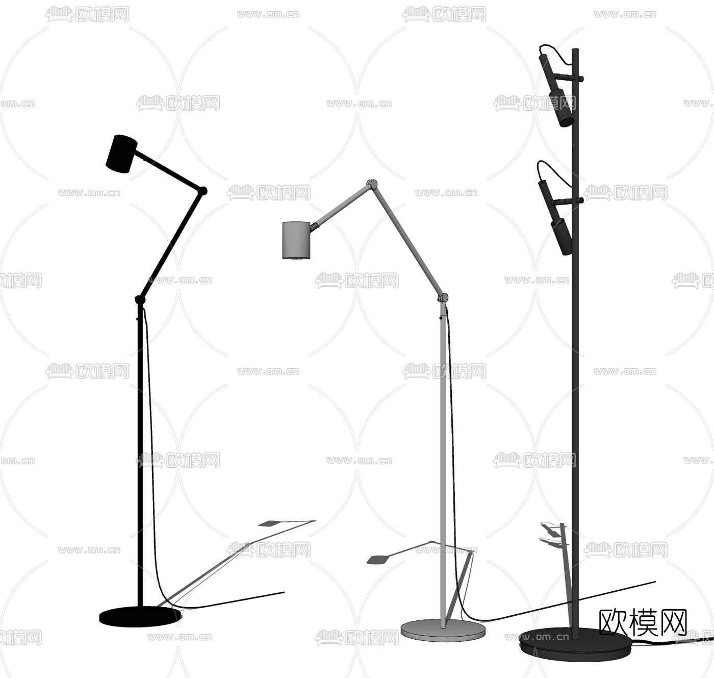 现代落地灯su模型下载