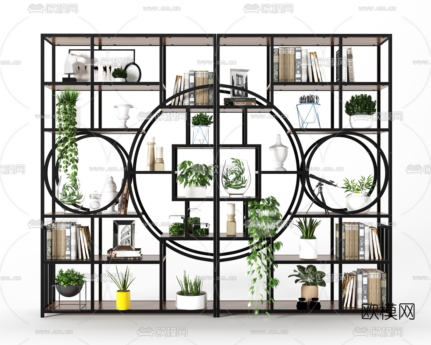 工业风铁艺装饰架3d模型下载