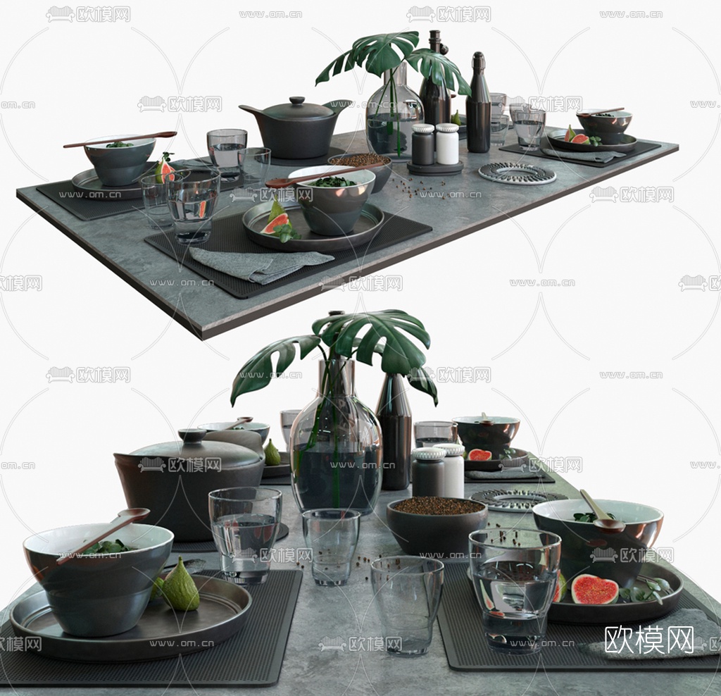 北欧食物餐具3d模型下载（渲染图2）