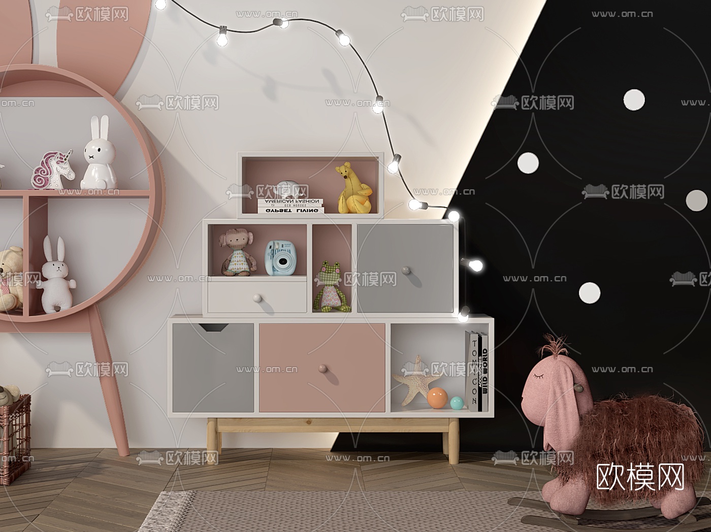 现代儿童装饰柜玩具3d模型