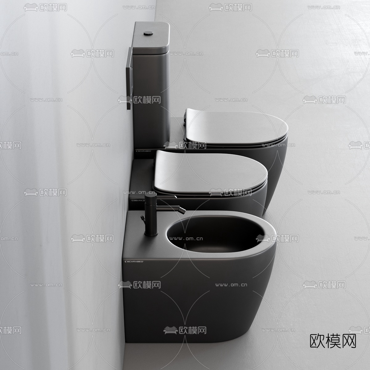 现代座便器马桶3d模型