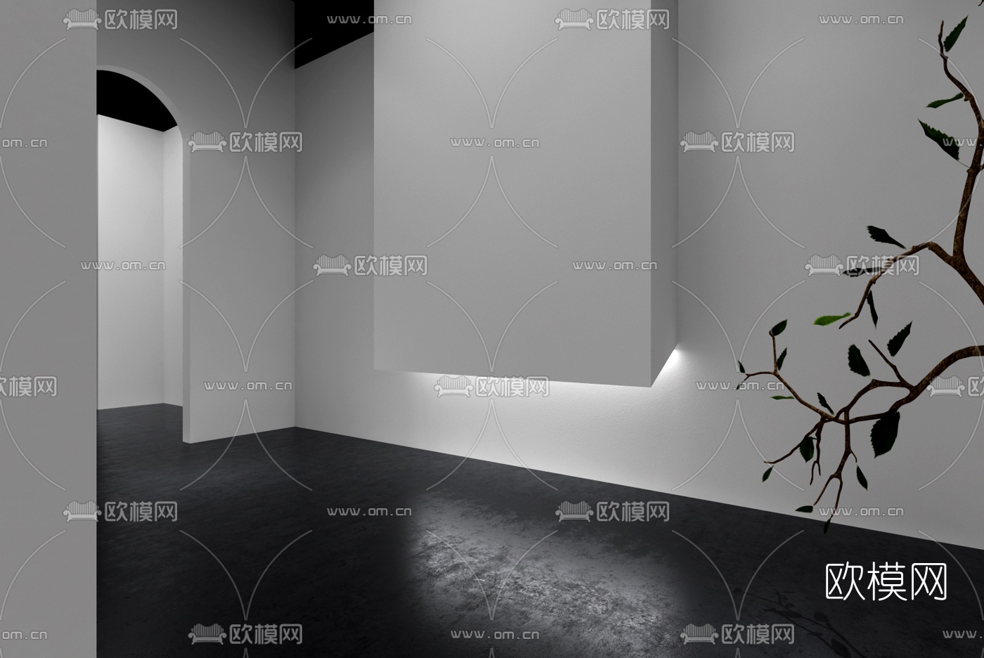 现代极简展厅3d模型