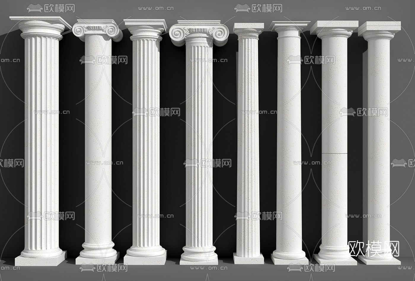 欧式罗马柱3d模型下载