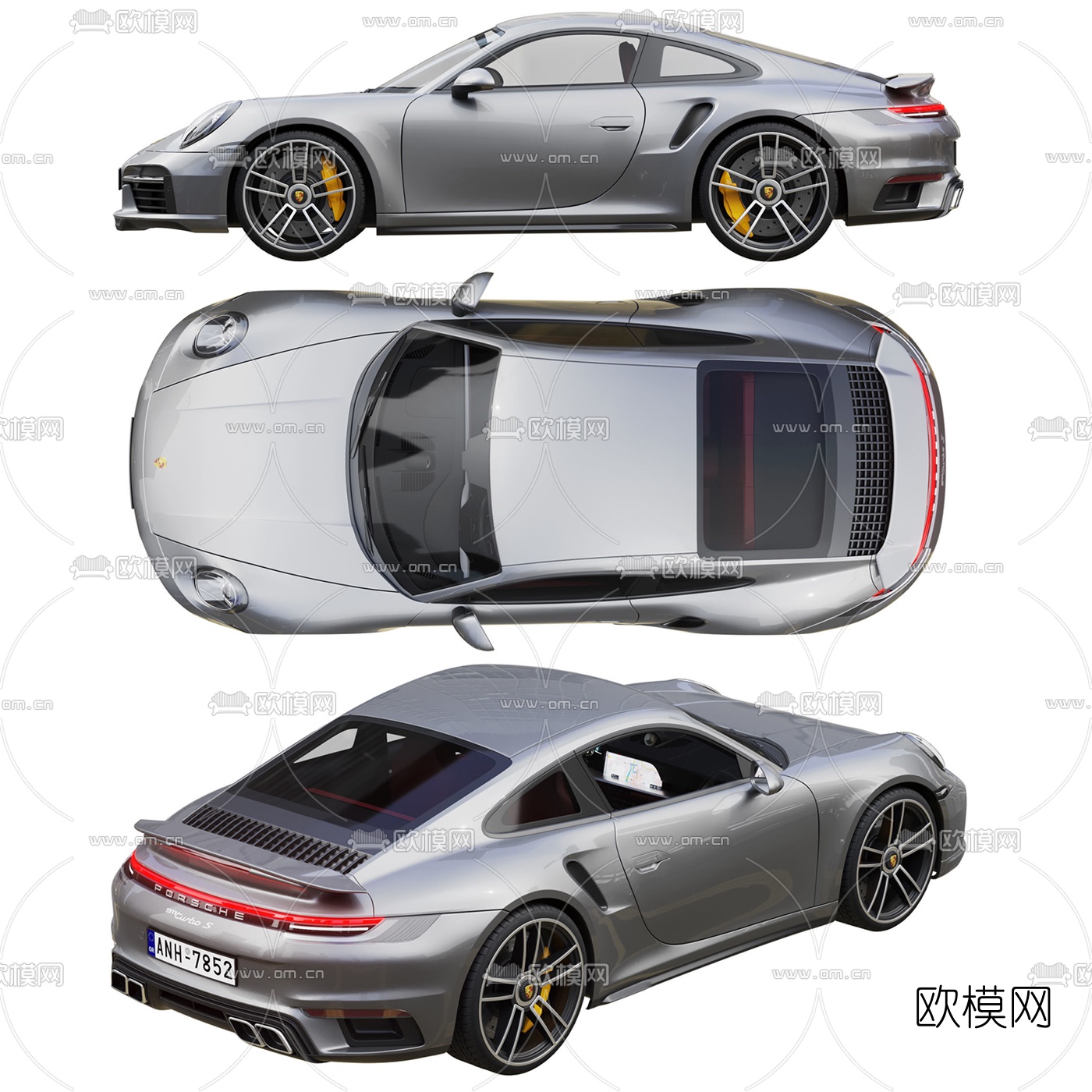 现代保时捷911跑车3d模型