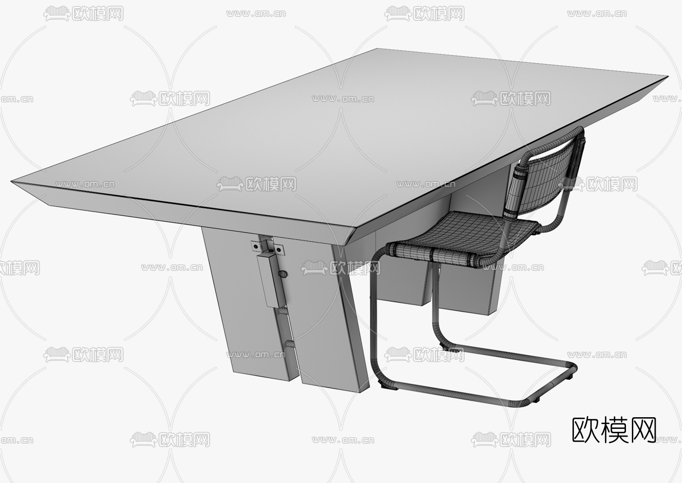 工业风会议台办公椅3d模型