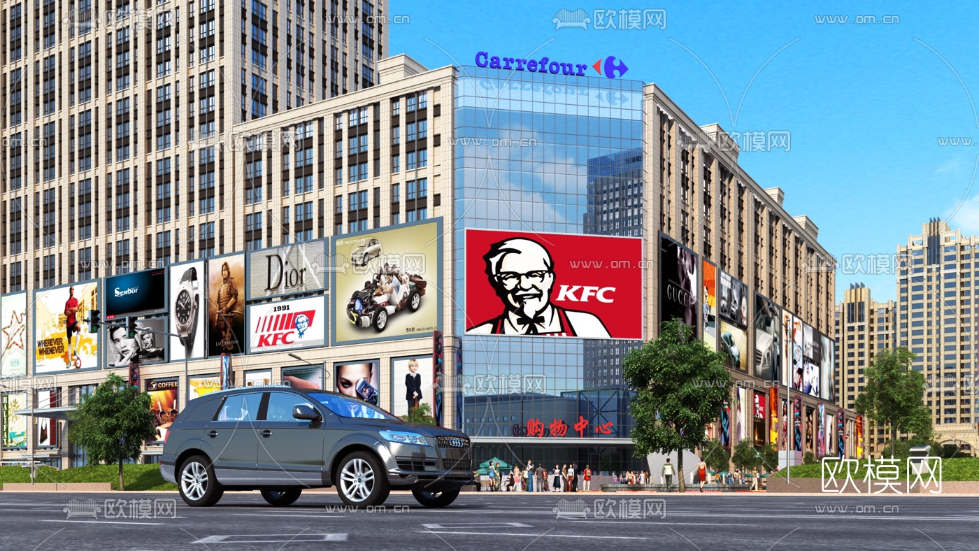 现代商场商业街3d模型