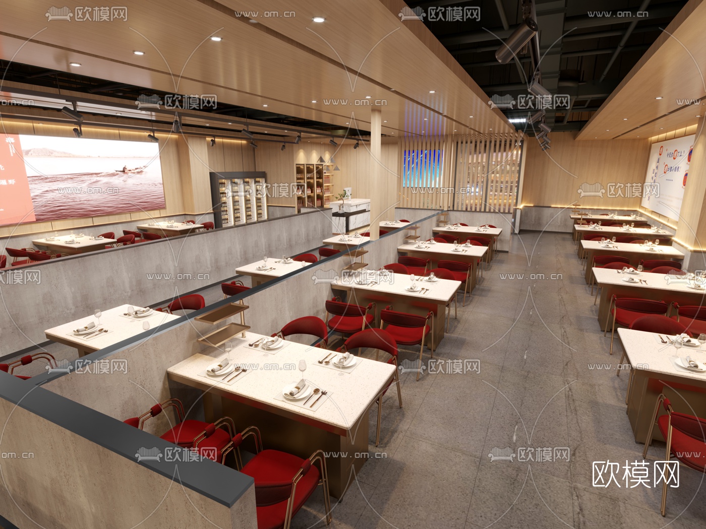 现代烧烤店3d模型