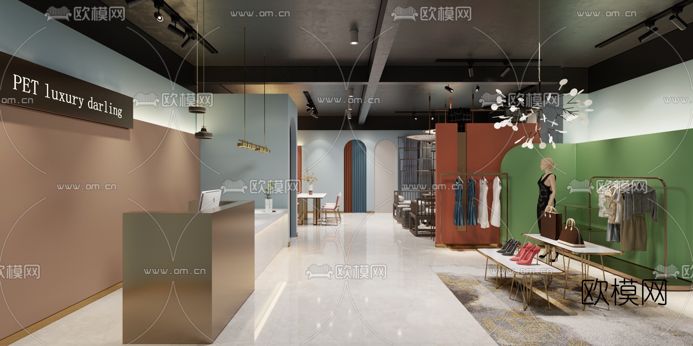 北欧服装店3d模型