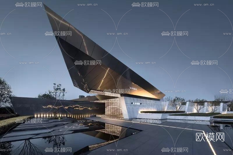 现代广场景观su模型下载（渲染图1）