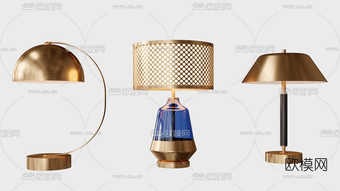 现代轻奢台灯3d模型下载