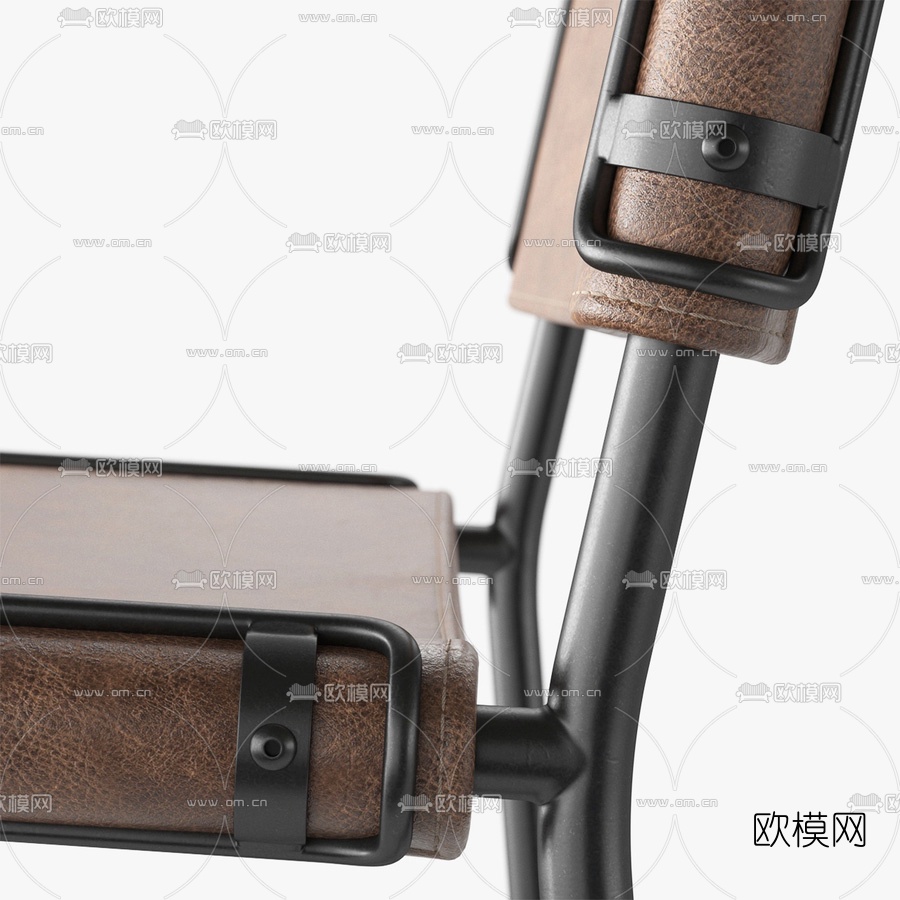 工业风皮革铁艺吧台椅3d模型下载（渲染图2）