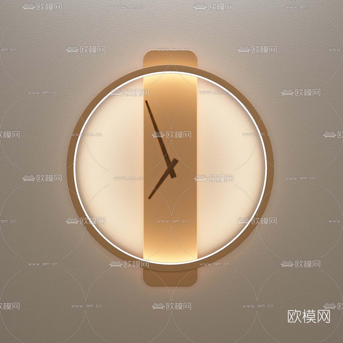 北欧极简挂钟壁灯3d模型下载（渲染图4）