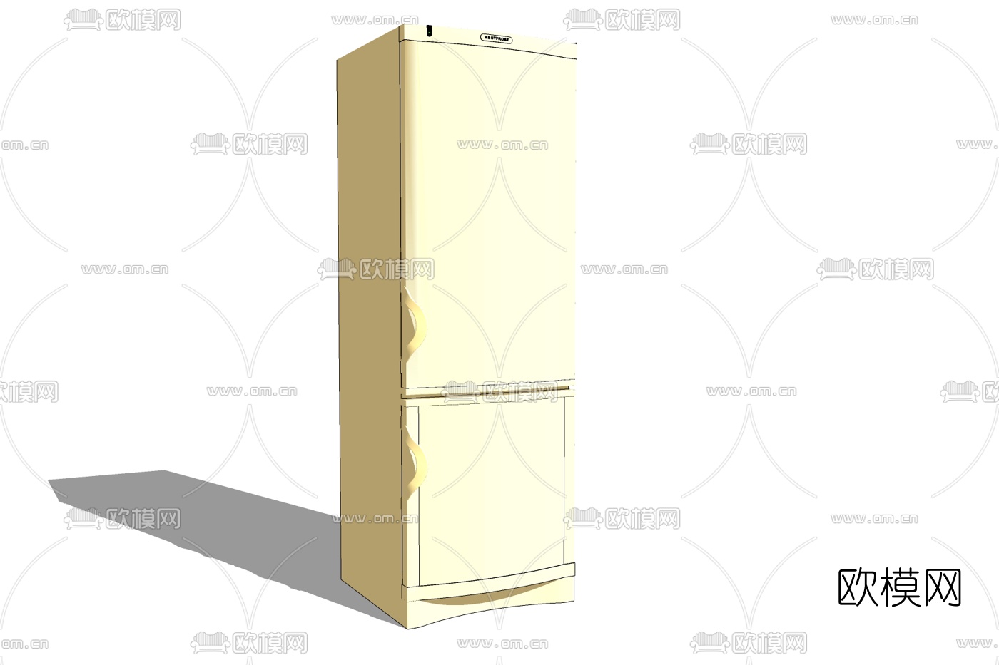 现代单开门冰箱免费su模型下载