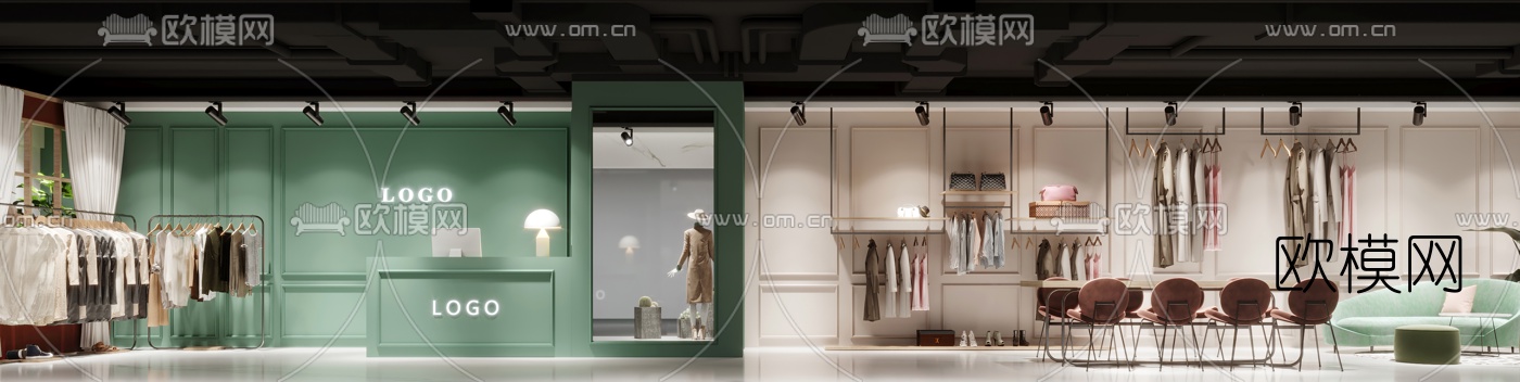 现代服装店3d模型