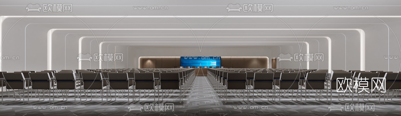 现代酒店会议厅报告厅3d模型