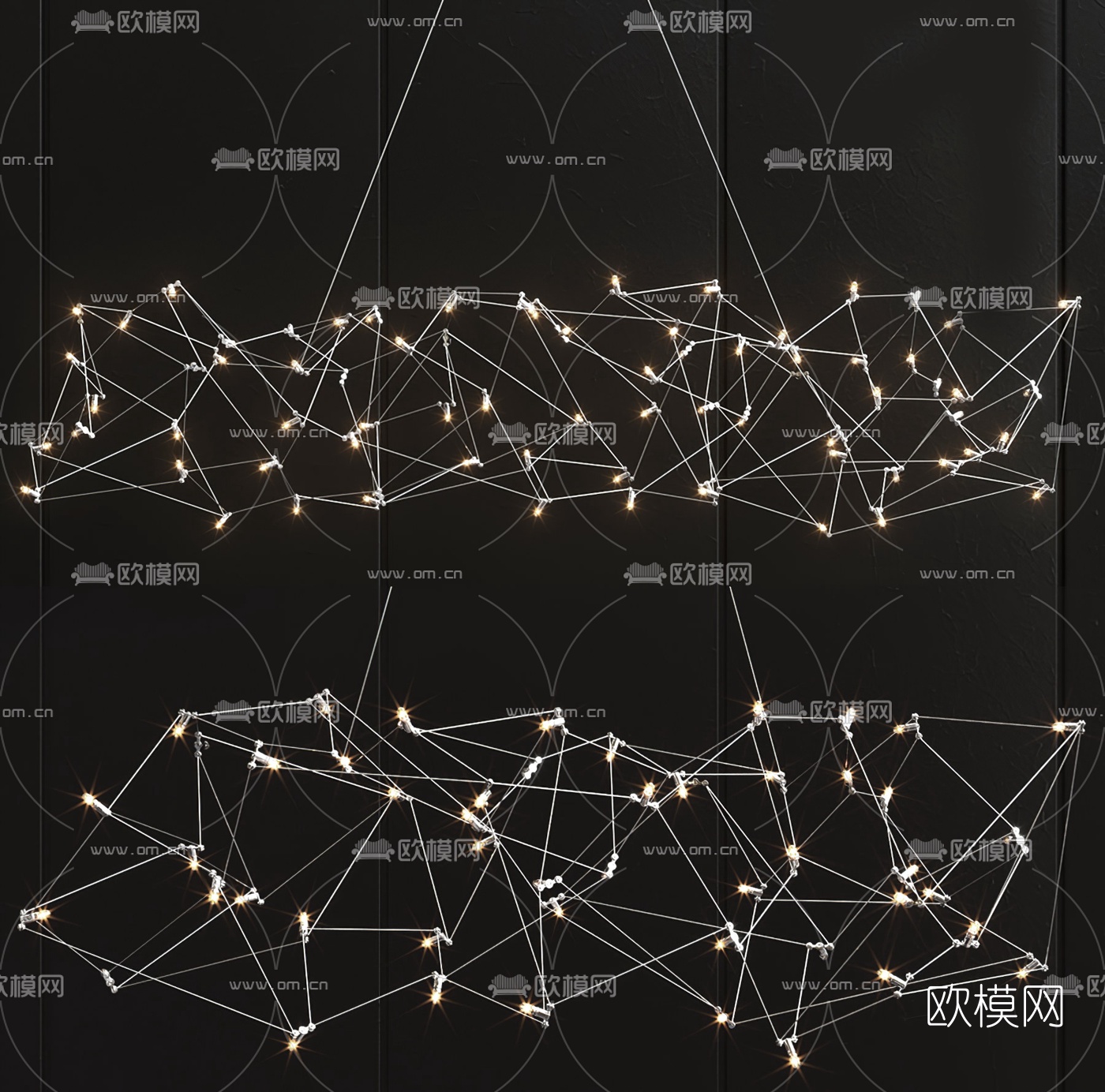 工业风金属支架装饰吊灯3d模型