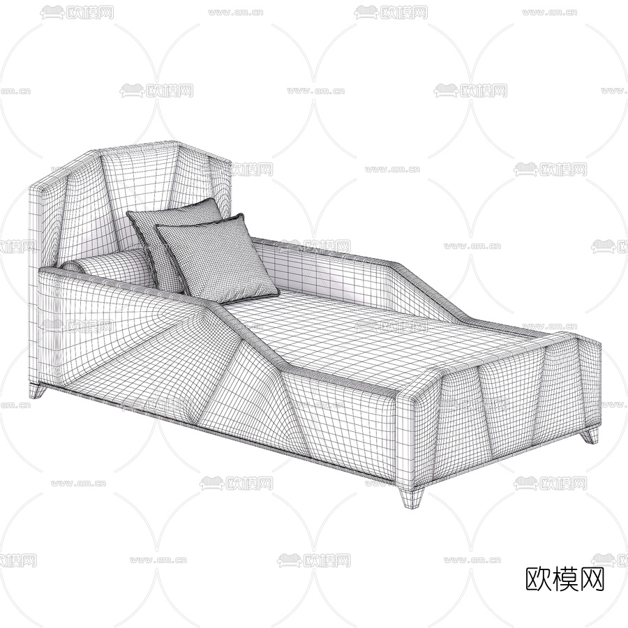 现代布艺儿童床3d模型下载（渲染图5）