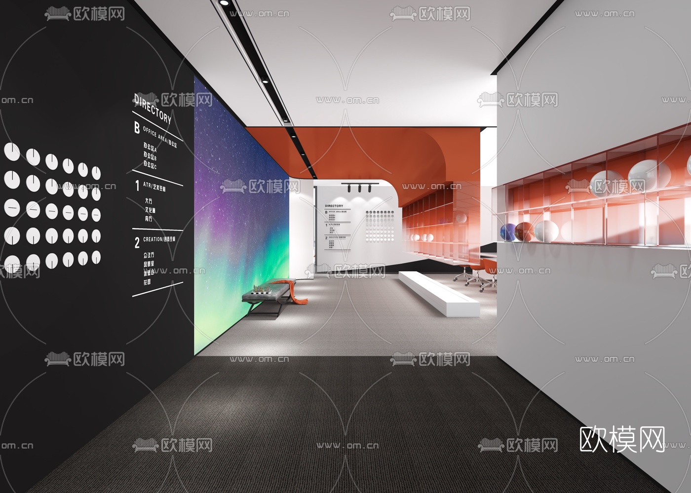 现代走廊过道3d模型