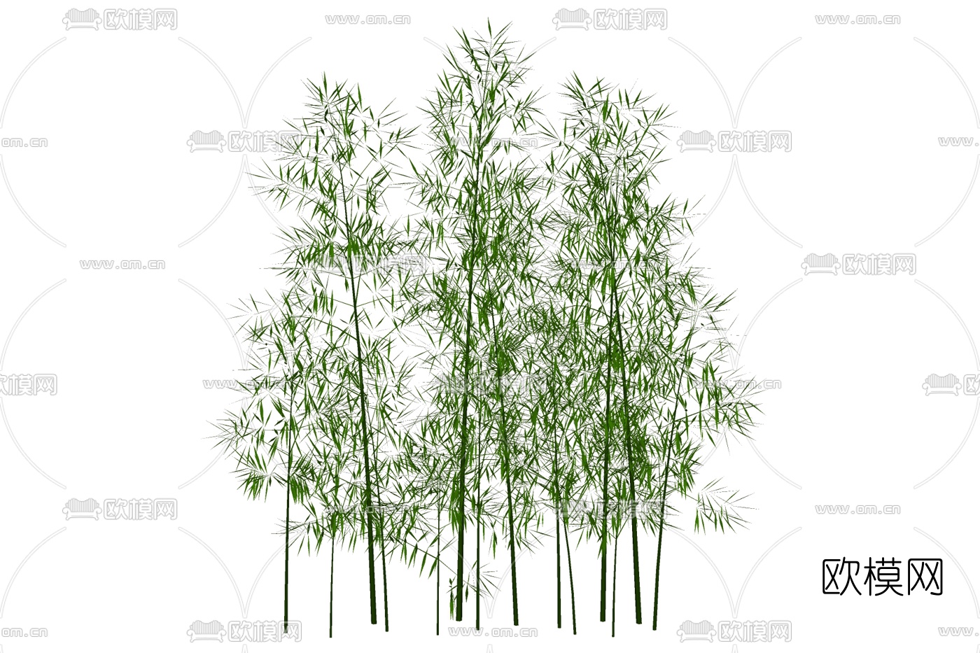 现代竹子su模型下载