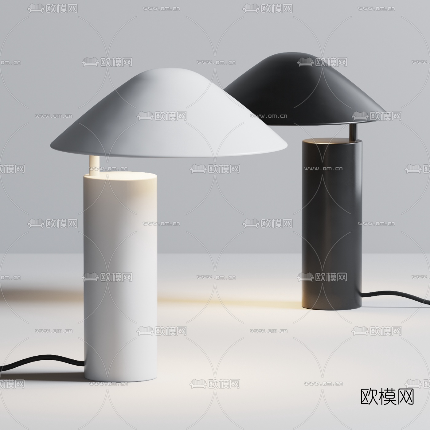 现代极简台灯3d模型下载