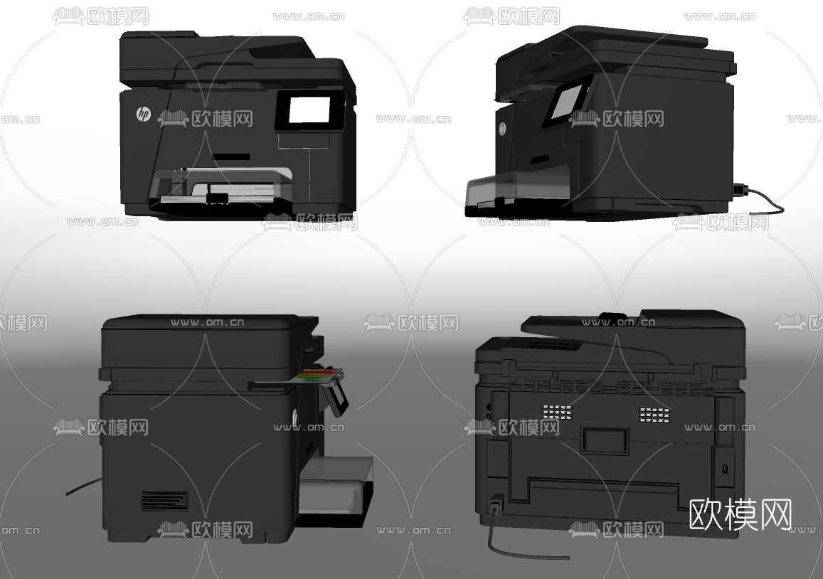 现代打印机复印机su模型下载（渲染图2）