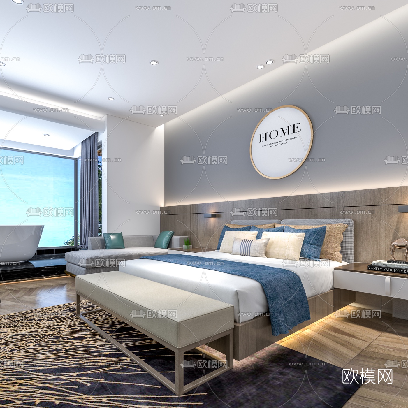 现代酒店客房免费3d模型