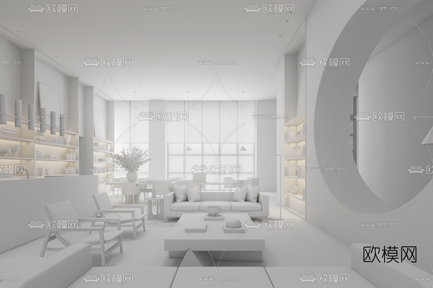 李益中设计 渭南万科城市会客厅3d模型