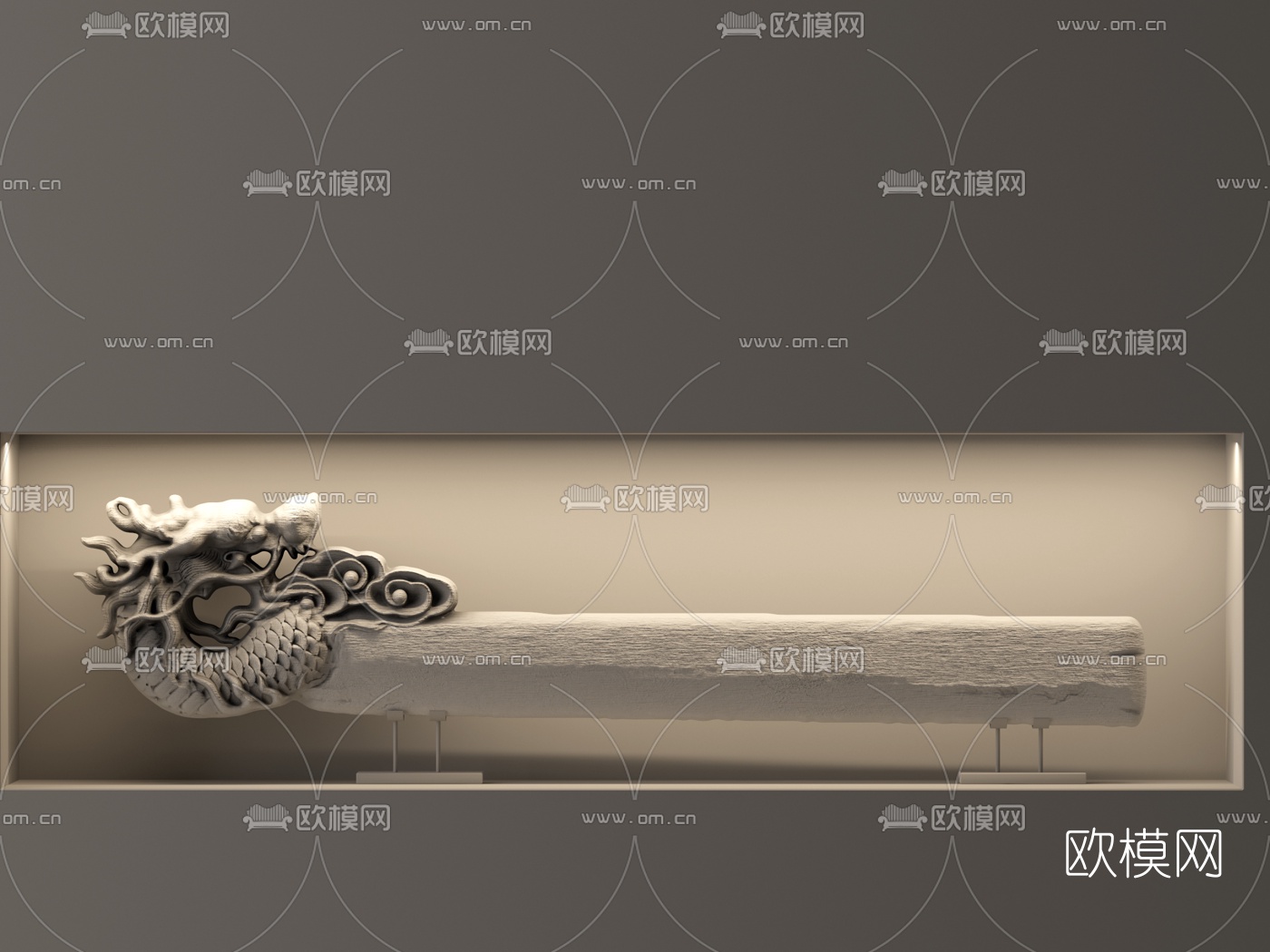 新中式祥龙沉香木雕摆件3d模型
