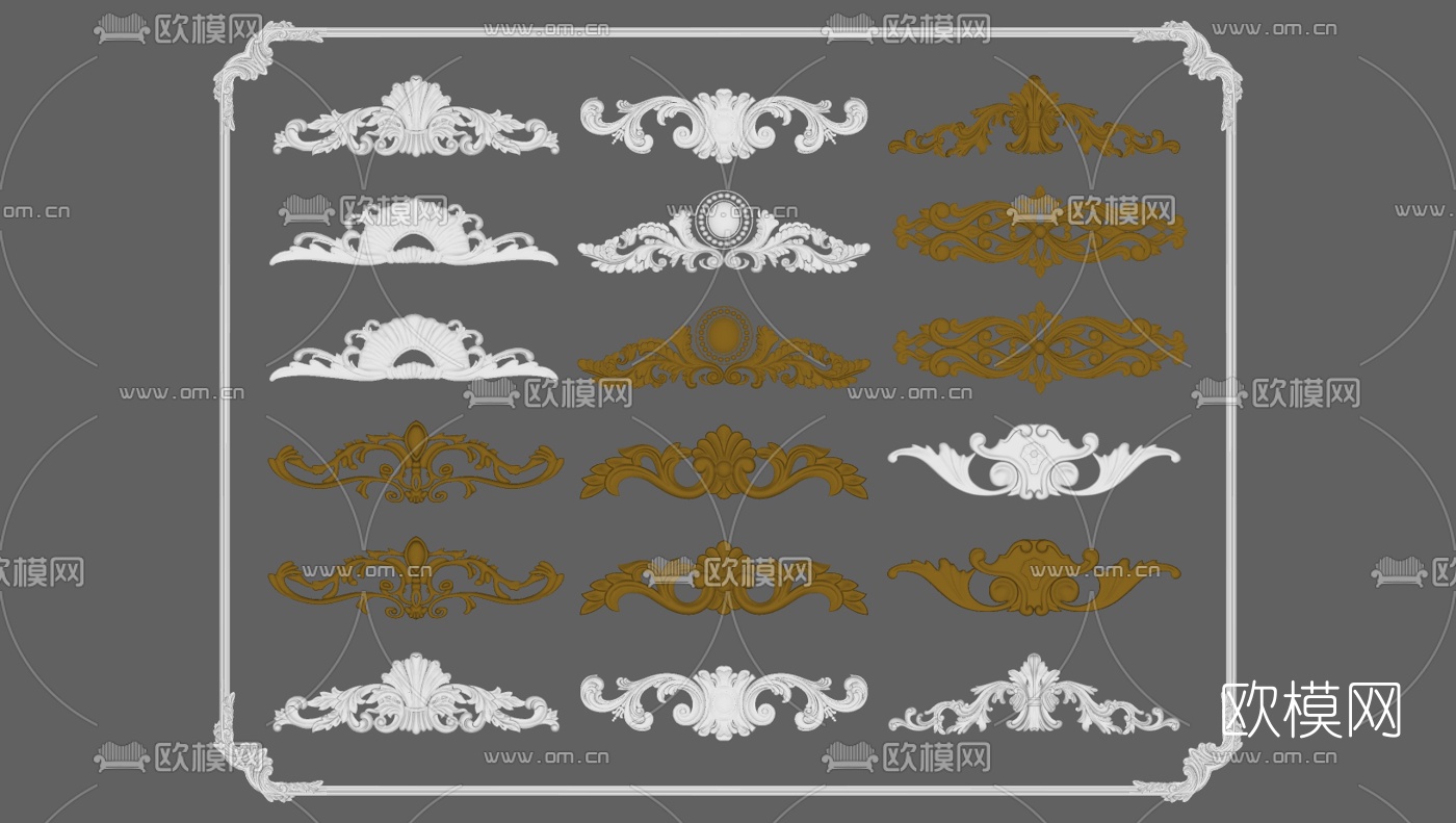 欧式石膏雕花su模型下载（渲染图2）