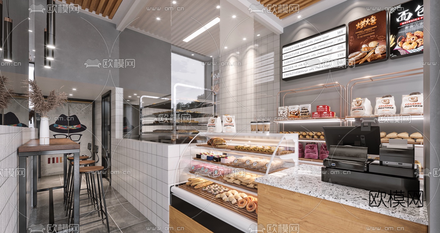 北欧蛋糕店面包店3d模型