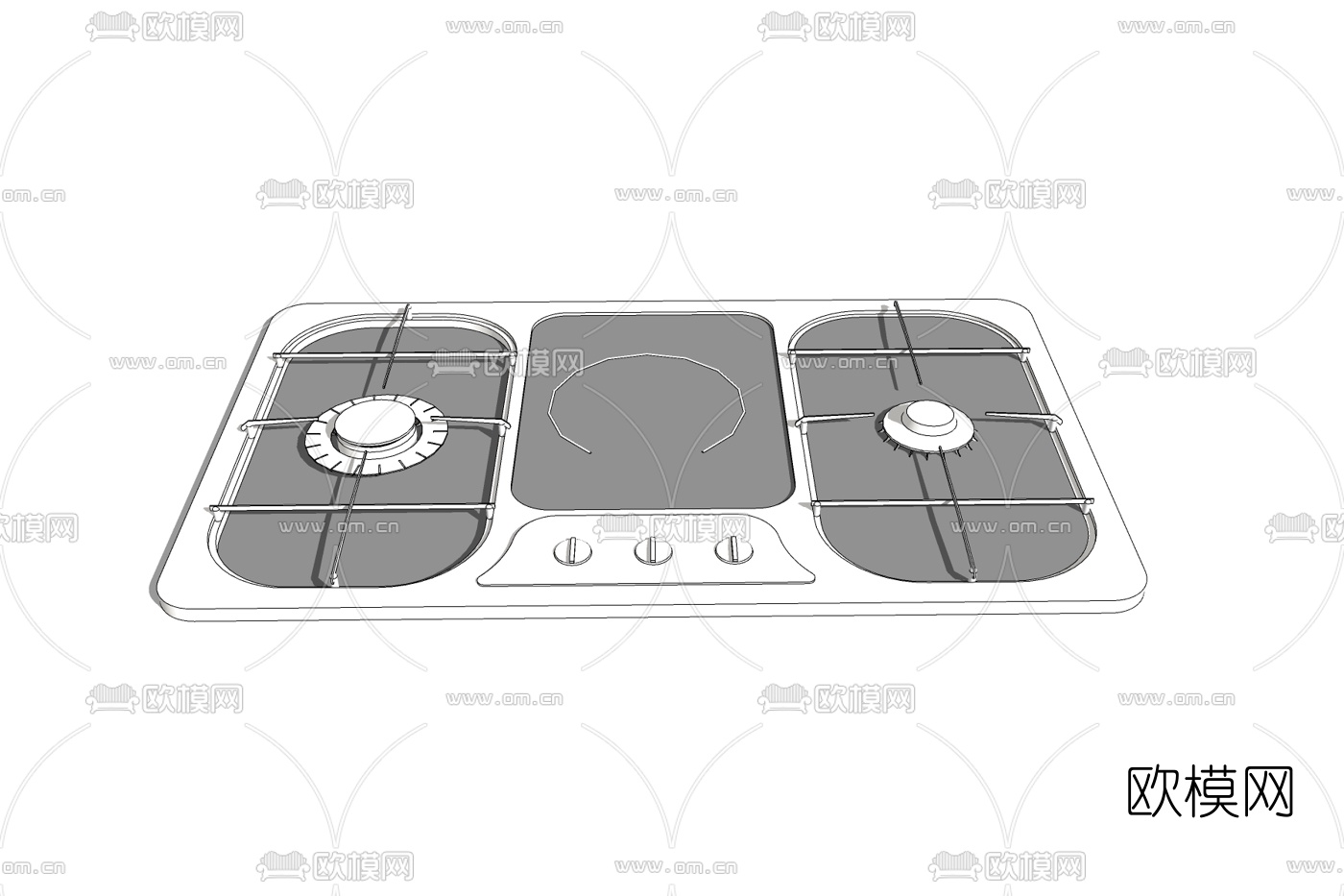 现代电磁炉免费su模型下载