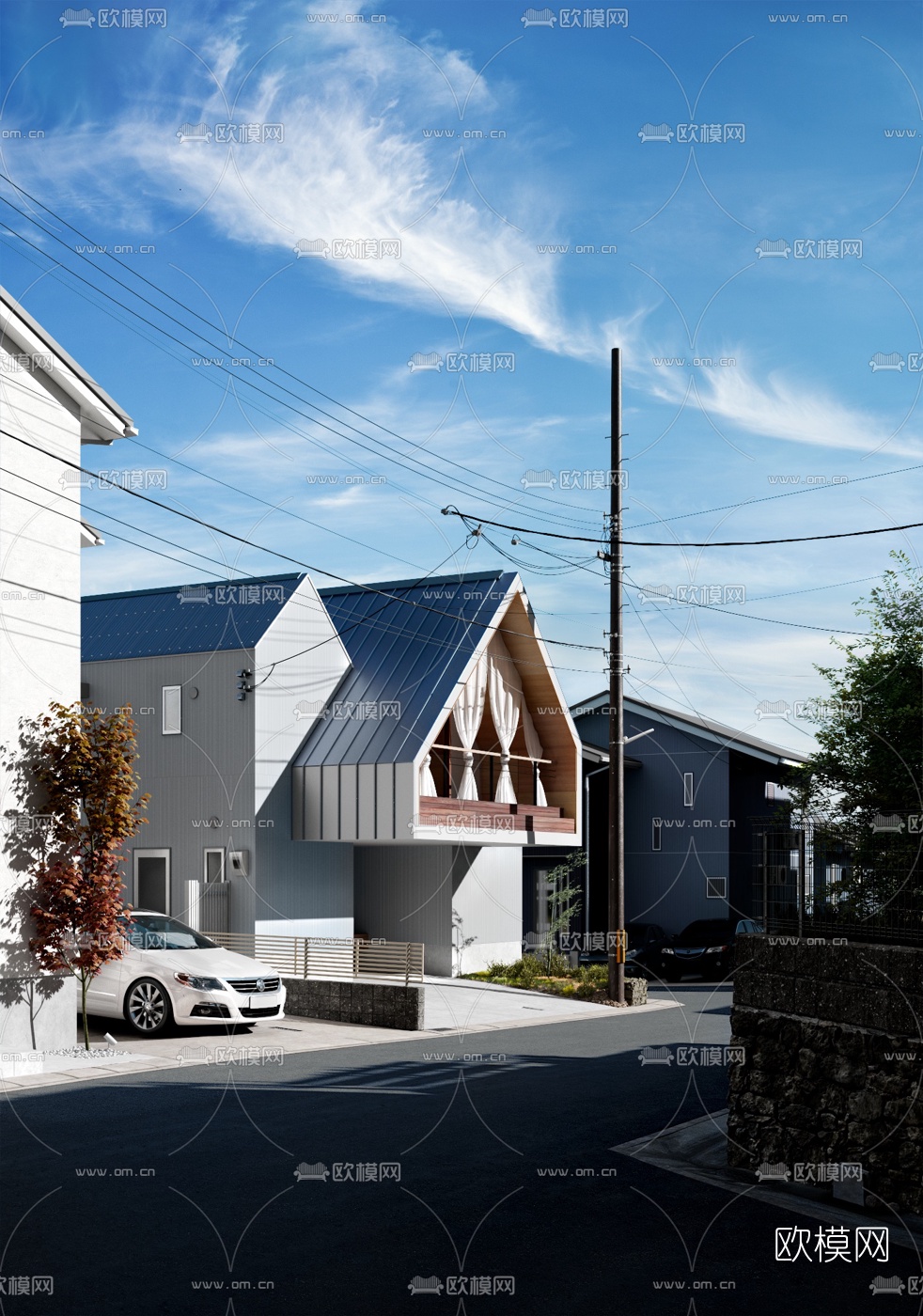 日式京都小屋建筑外观3d模型下载（渲染图3）