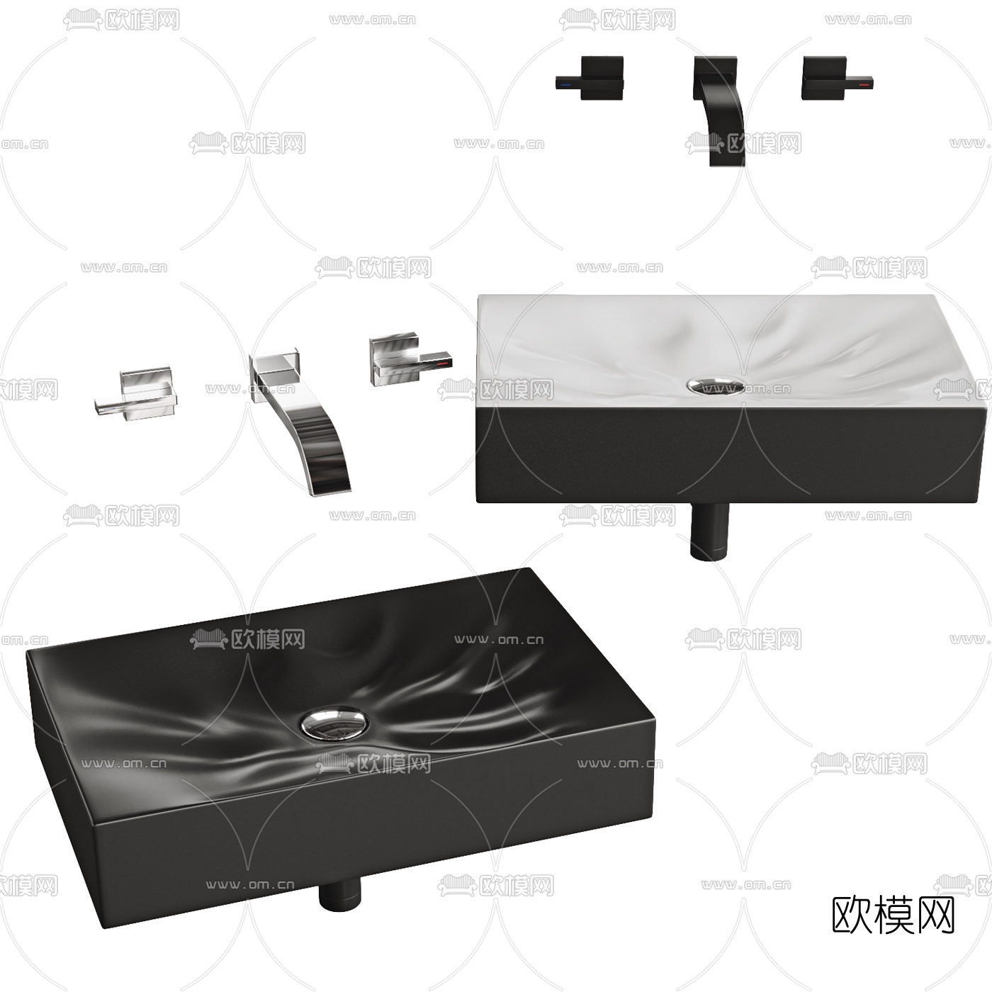 现代台盆洗手盆3d模型