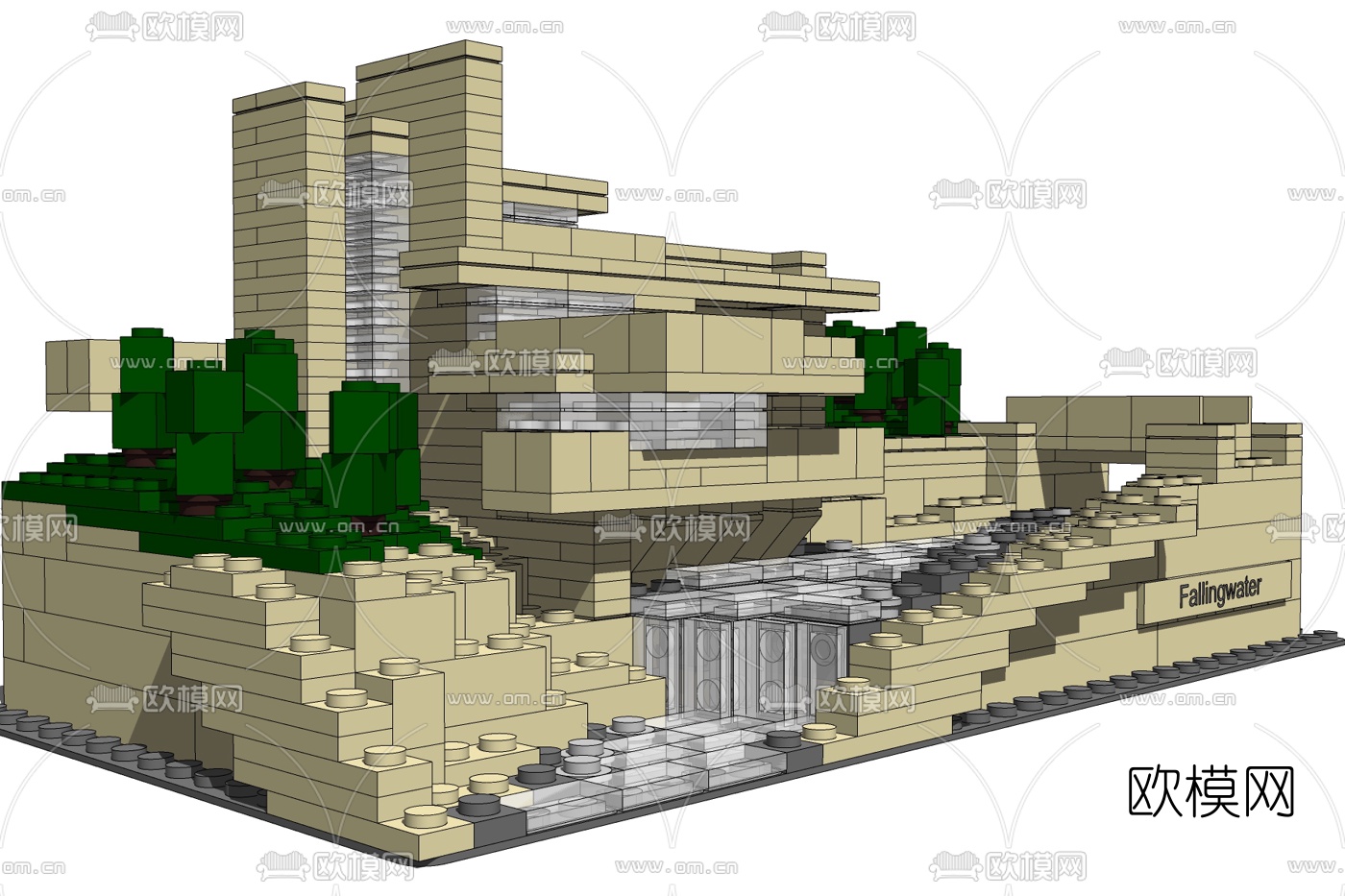 现代积木玩具免费su模型下载
