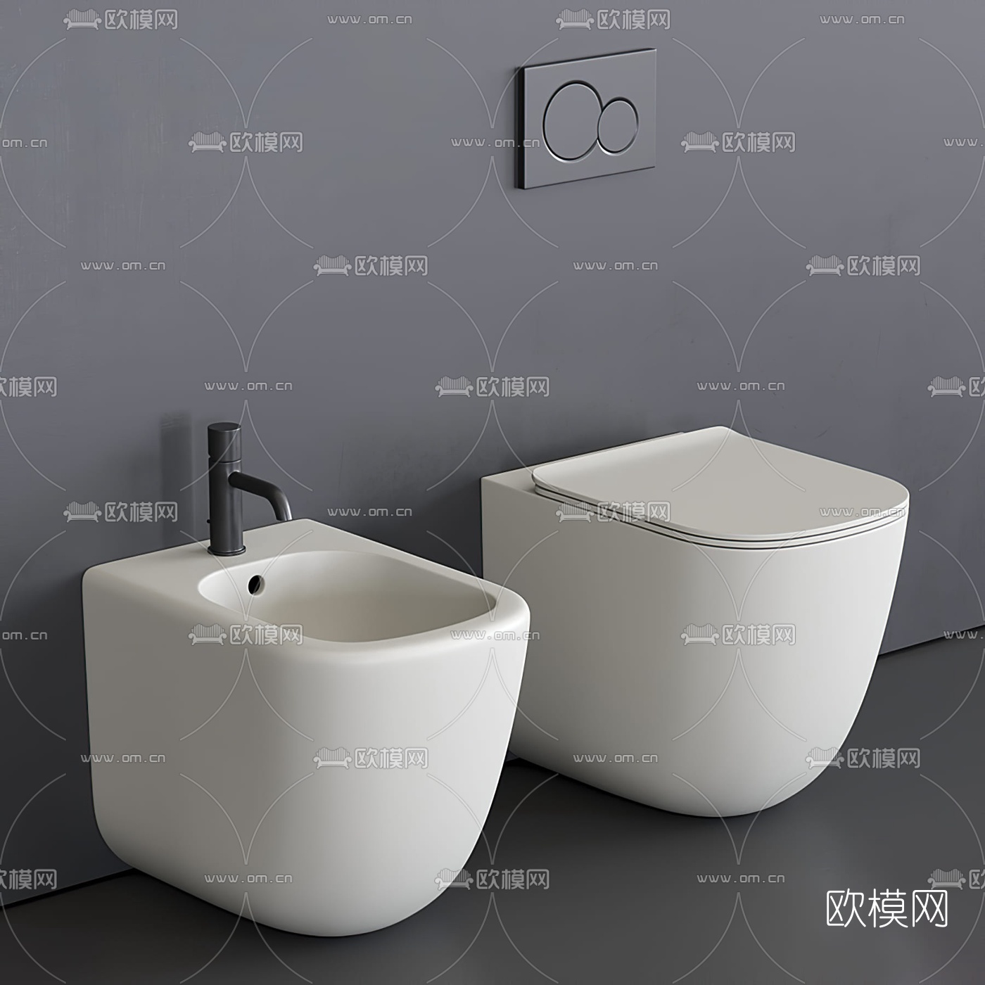 现代马桶坐便器3d模型