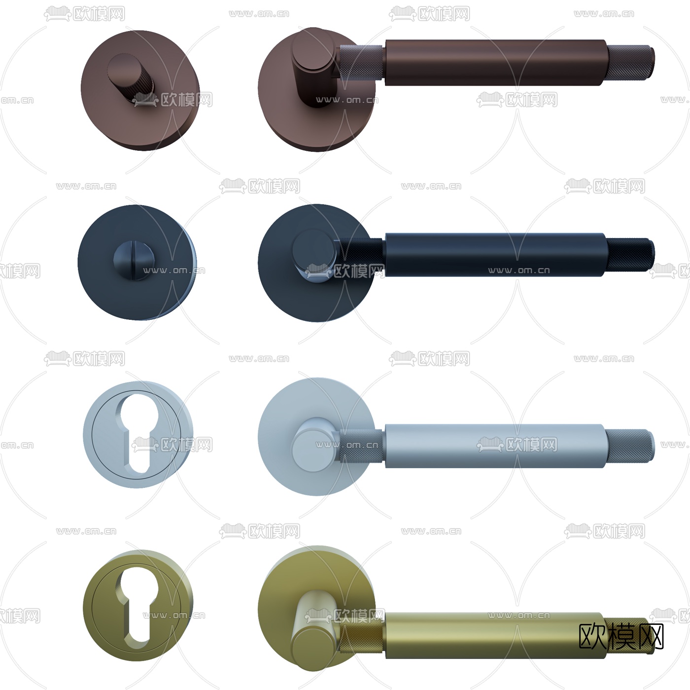 现代简约门把手3d模型下载（渲染图1）