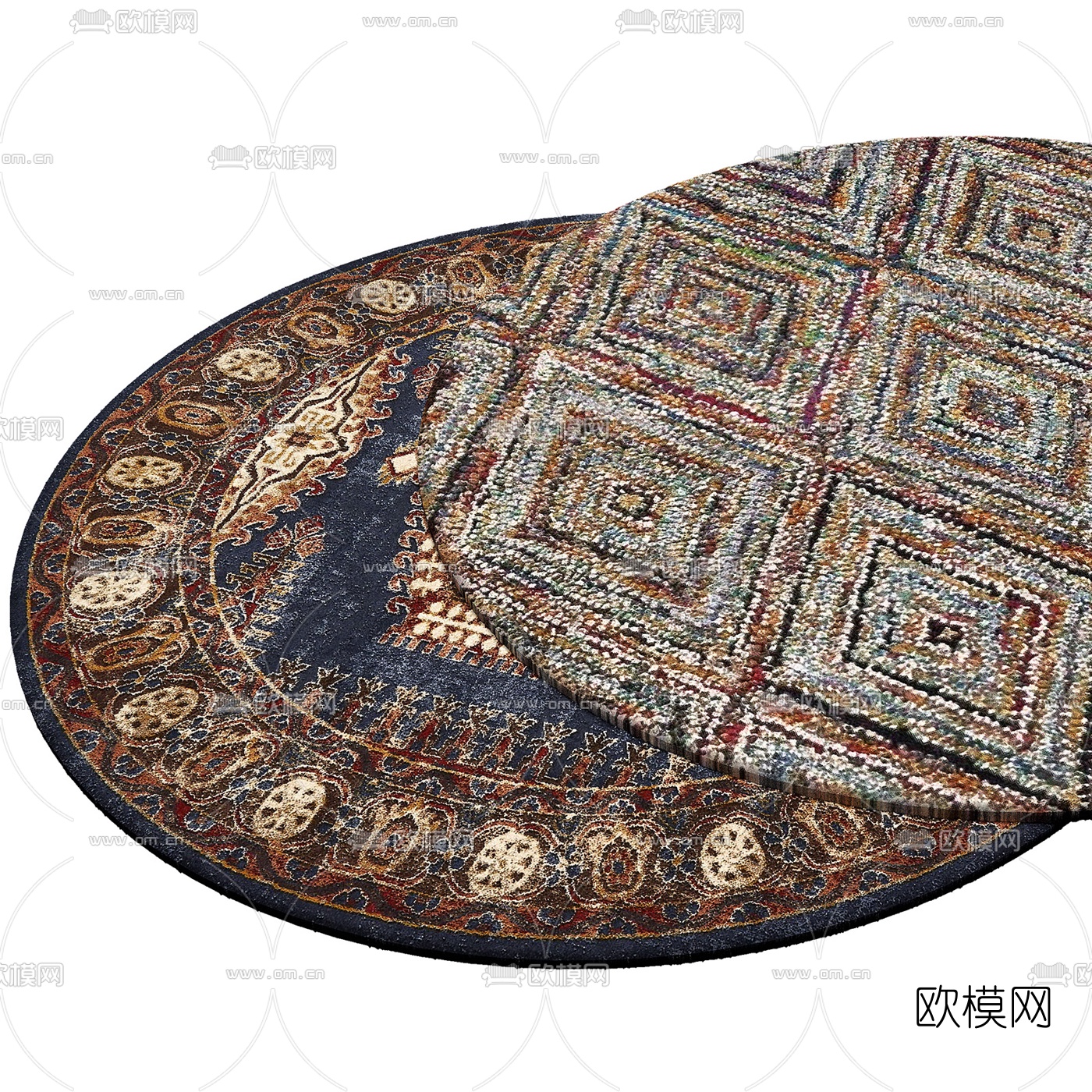 现代圆形地毯免费3d模型
