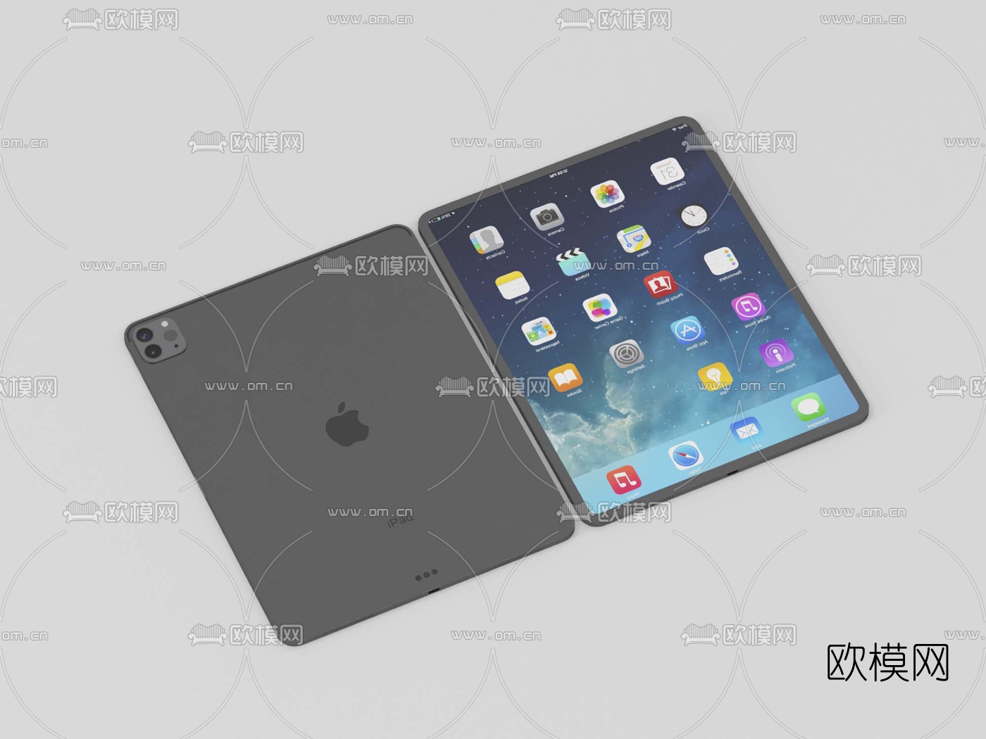 现代苹果手机平板电脑3d模型