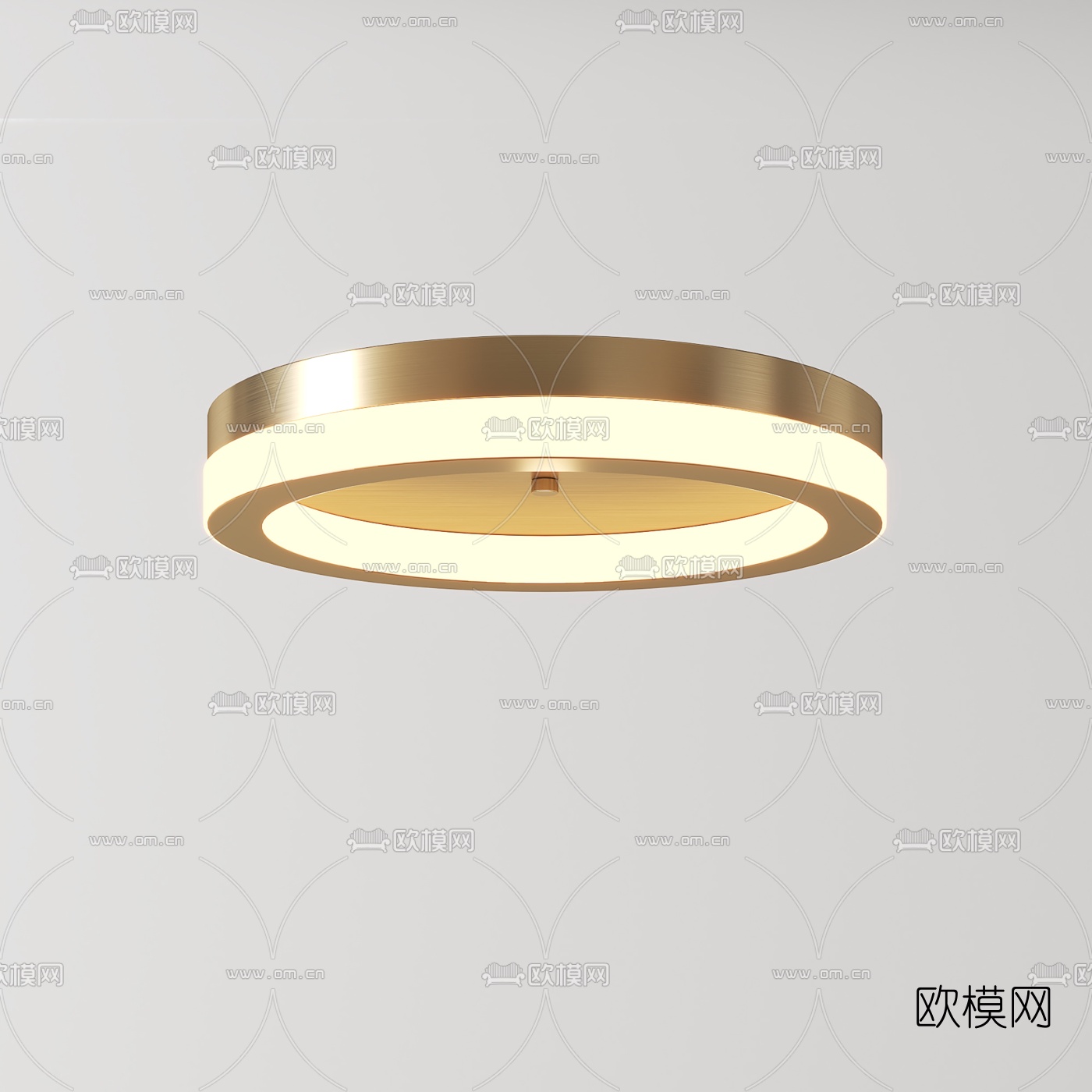 现代轻奢圆环吸顶灯3d模型