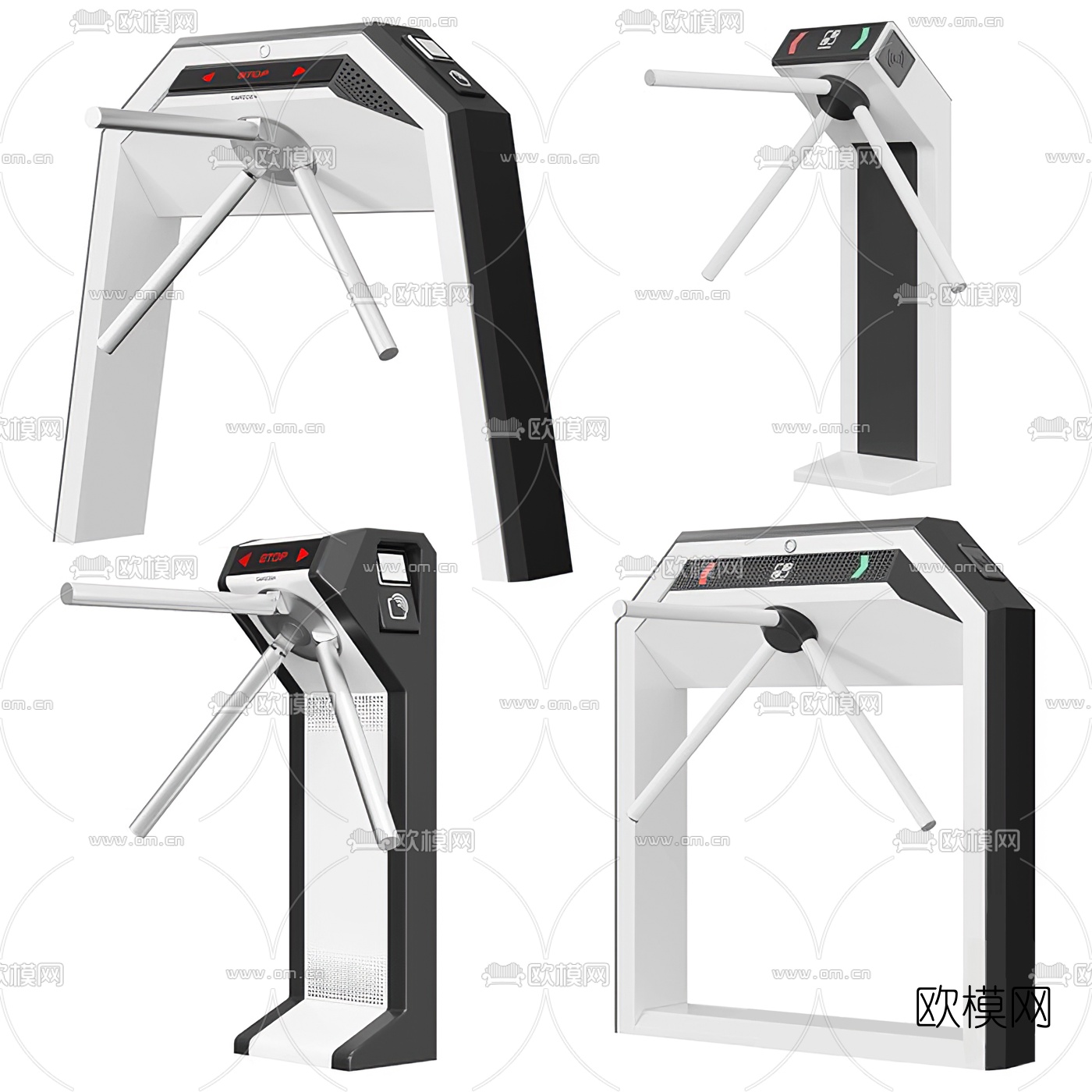 现代旋转安检闸机3d模型