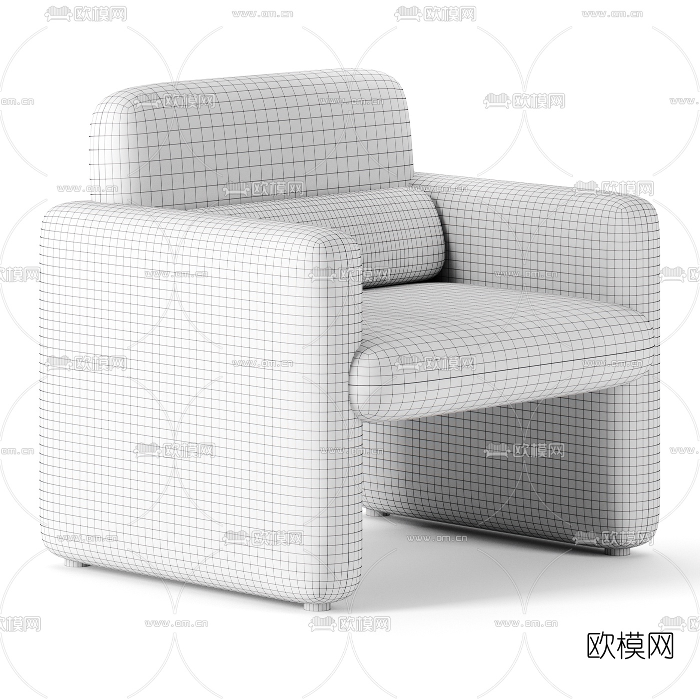 现代布艺休闲沙发3d模型
