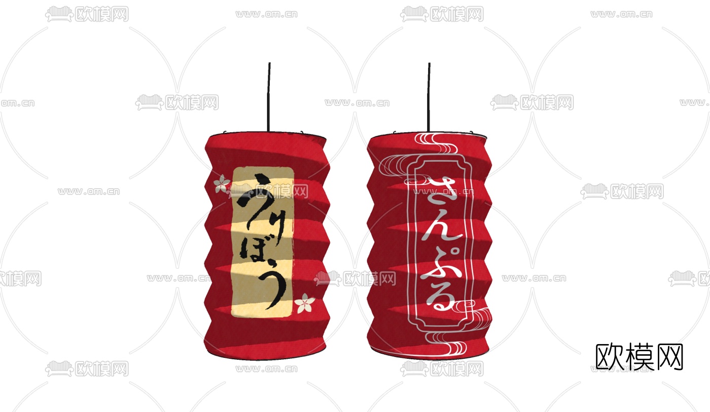 日式灯笼su模型下载