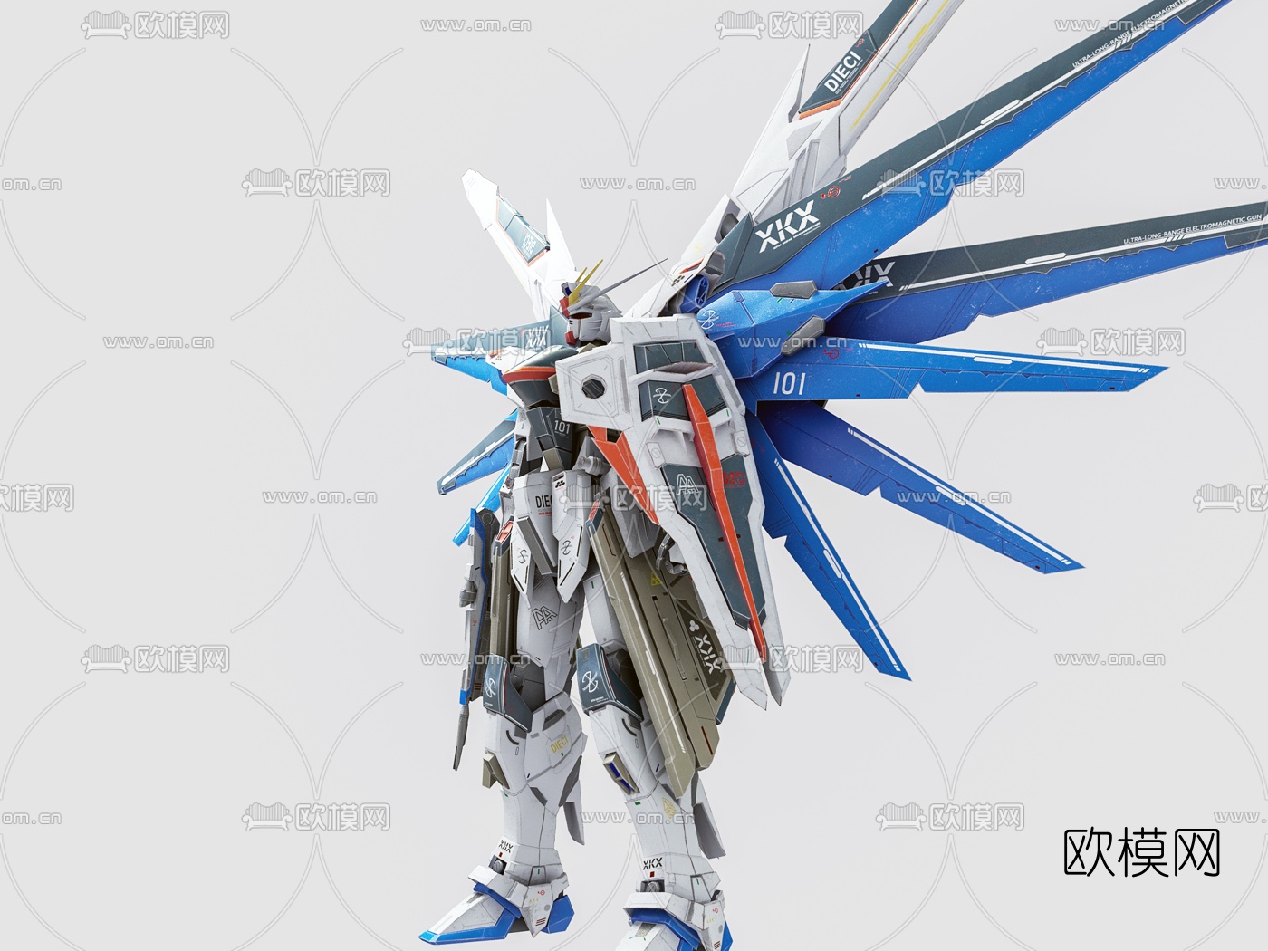 现代zgmf-x10a自由高达手办3d模型