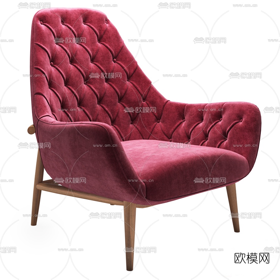 北欧布艺休闲椅3d模型