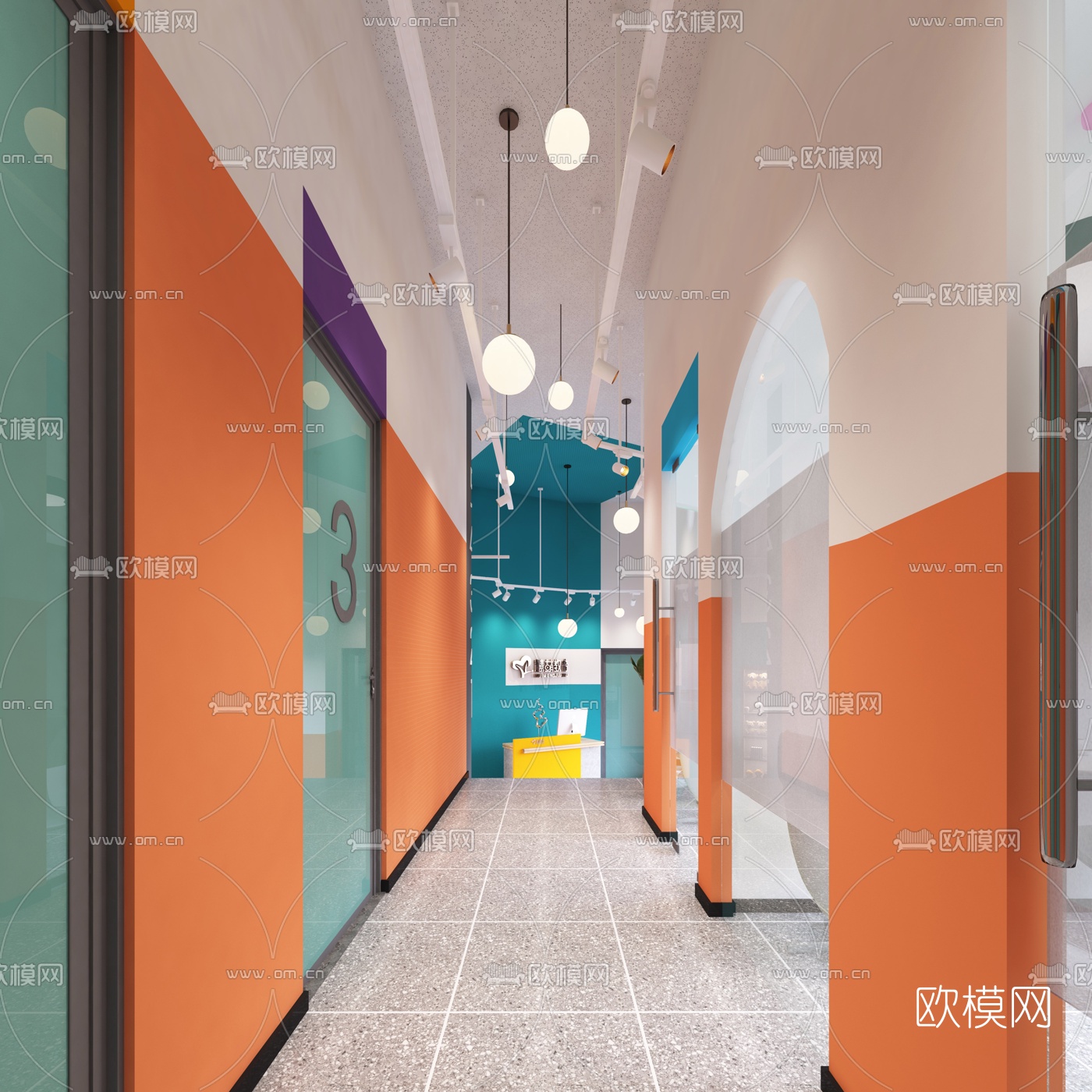 现代培训中心3d模型